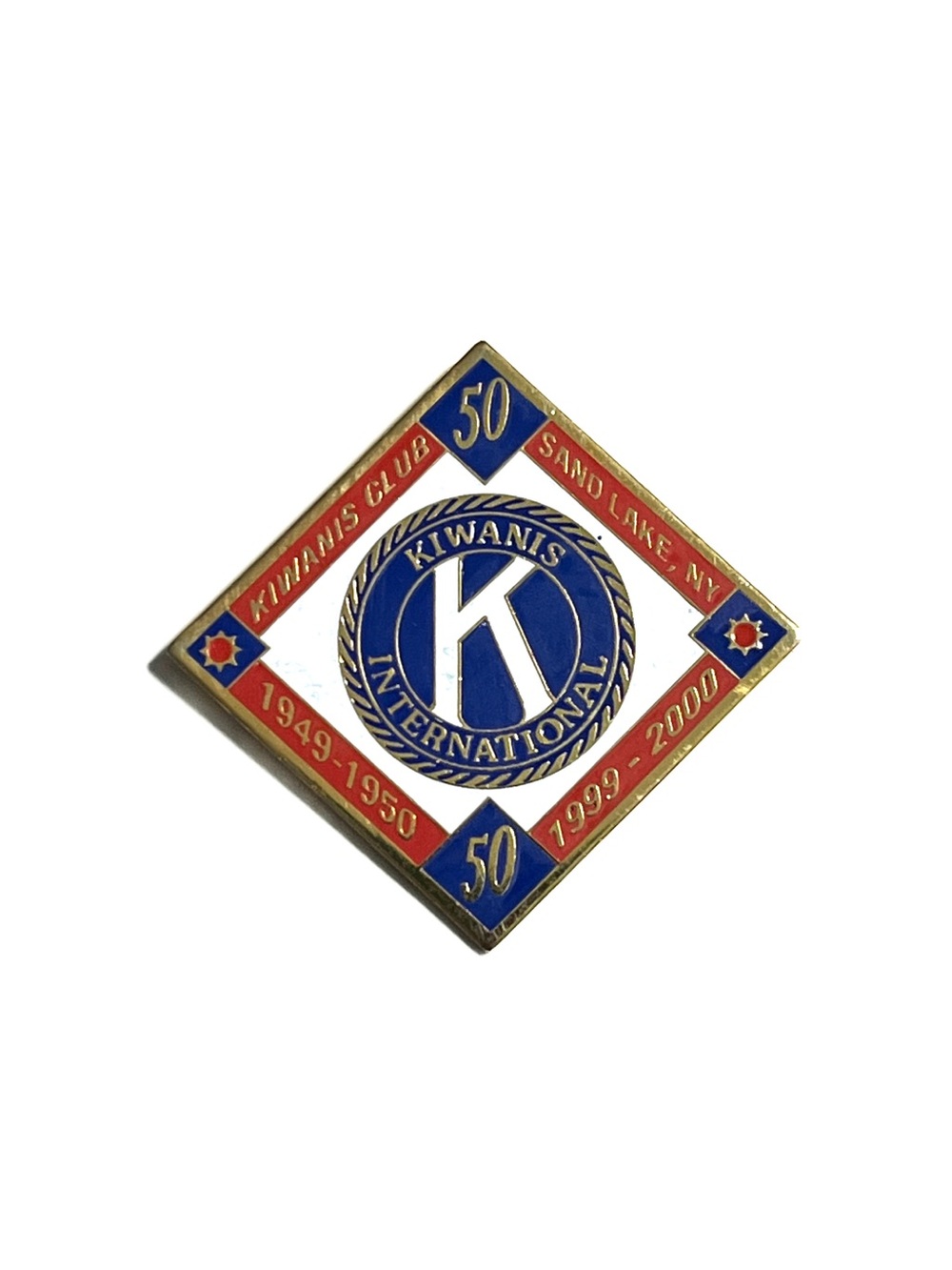 Vintage Kiwanis Club SAND LAKE, NY 50 Years 1949-1950 Enamel Lapel Pin 1999-2000